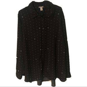 Ava & Viv Button up Blouse with Star Pattern